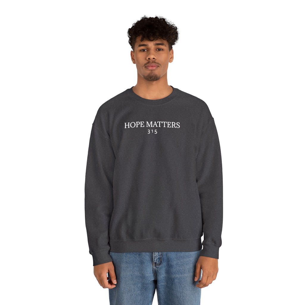 15 - Hope Matters 315 Multi Colors Embroidered - Unisex Heavy Blend™ Crewneck Sweatshirt