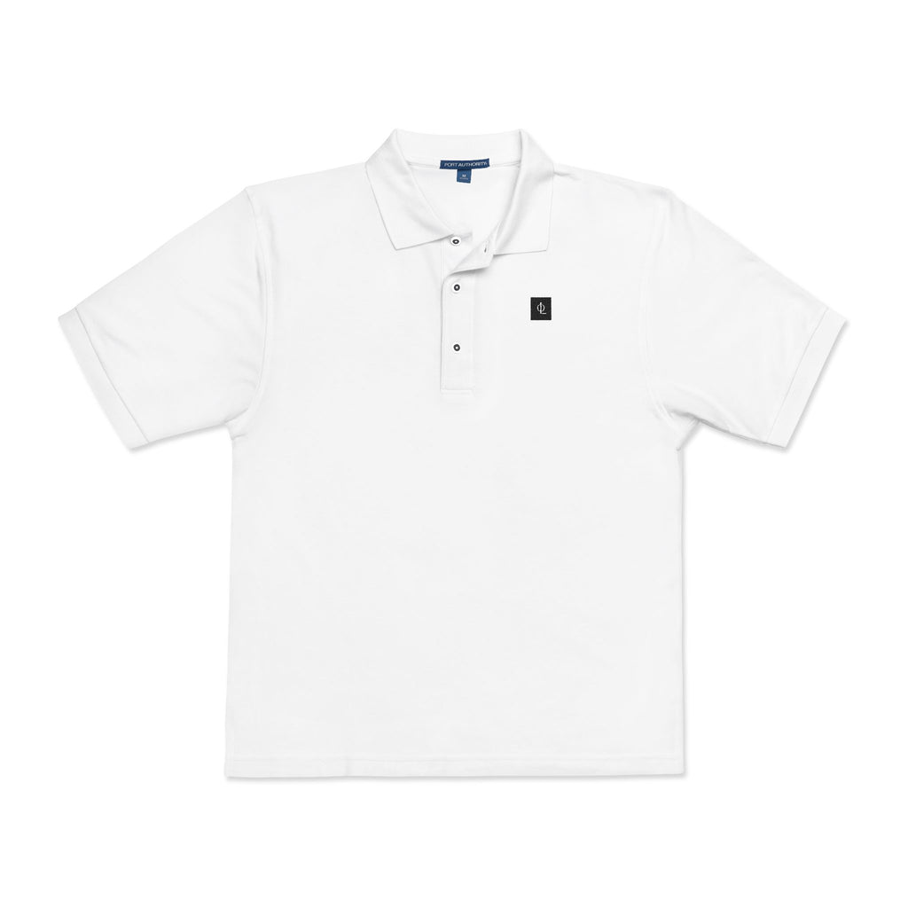 Embroidered “Outcome Leadership” Minimalist Lion Crest Polo Shirt