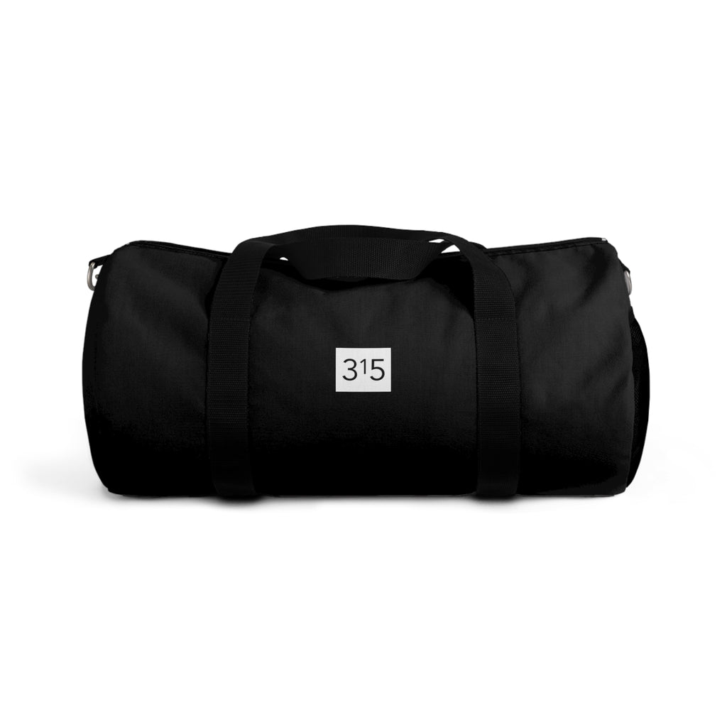 Minimalist '315' Black Duffel Bag — Travel & Gym Weekender
