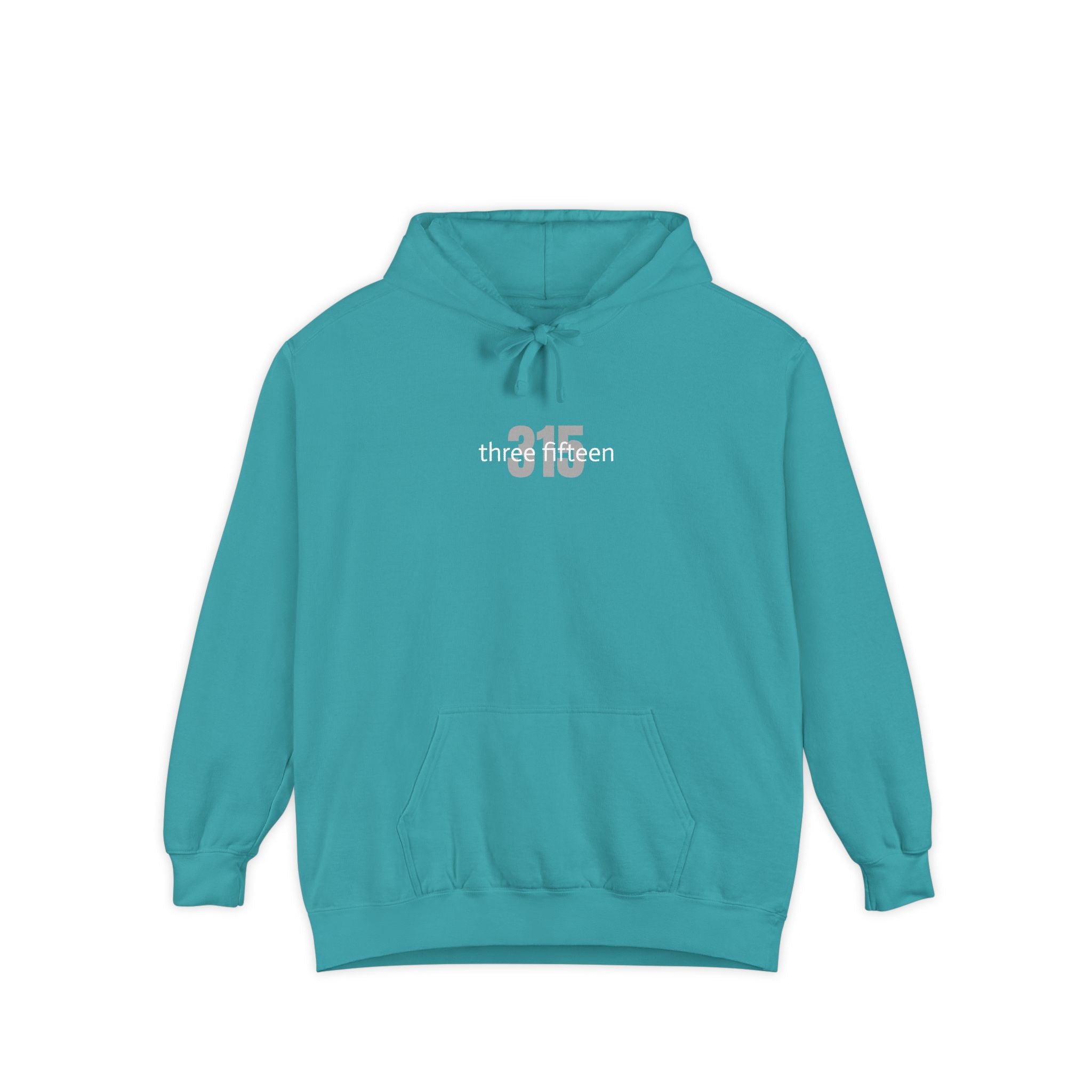 16 - Embroidered Multi Colors Comfort Colors Hoodie — 'three fifteen' 315 Minimal Number Graphic