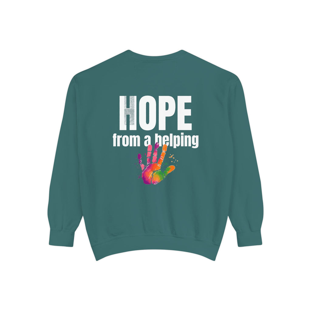 15 - Got Hope - Multi Color Cozy “A Helping Hand” Unisex Garment-Dyed Sweatshirt for Everyday Comfort
