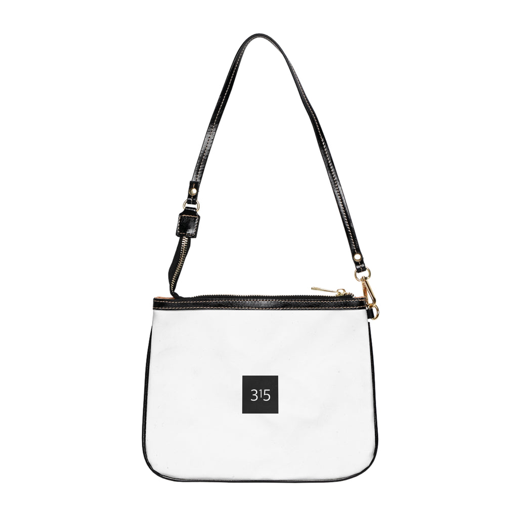 Minimalist Small Shoulder Bag with '315' Square Logo — Everyday Crossbody Purse