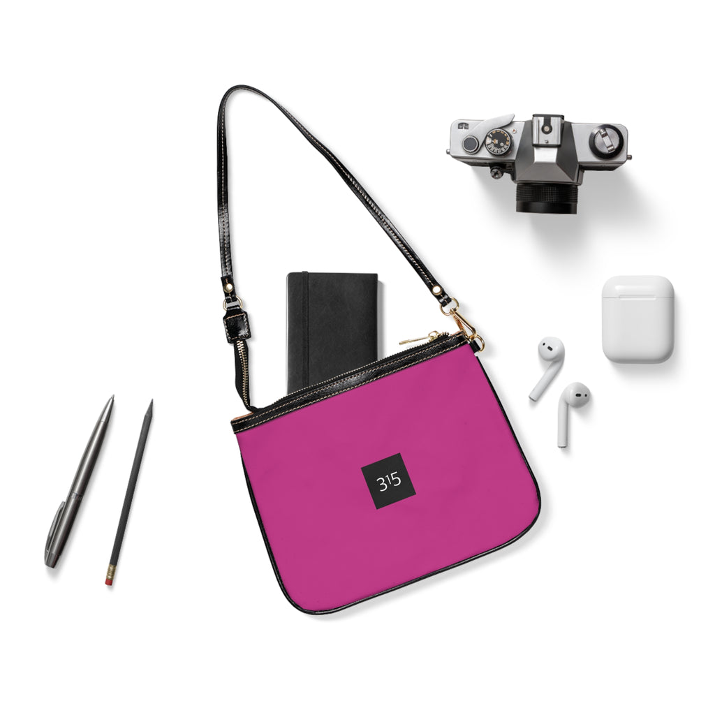 Minimalist Small Shoulder Bag with '315' Square Logo — Everyday Crossbody Purse