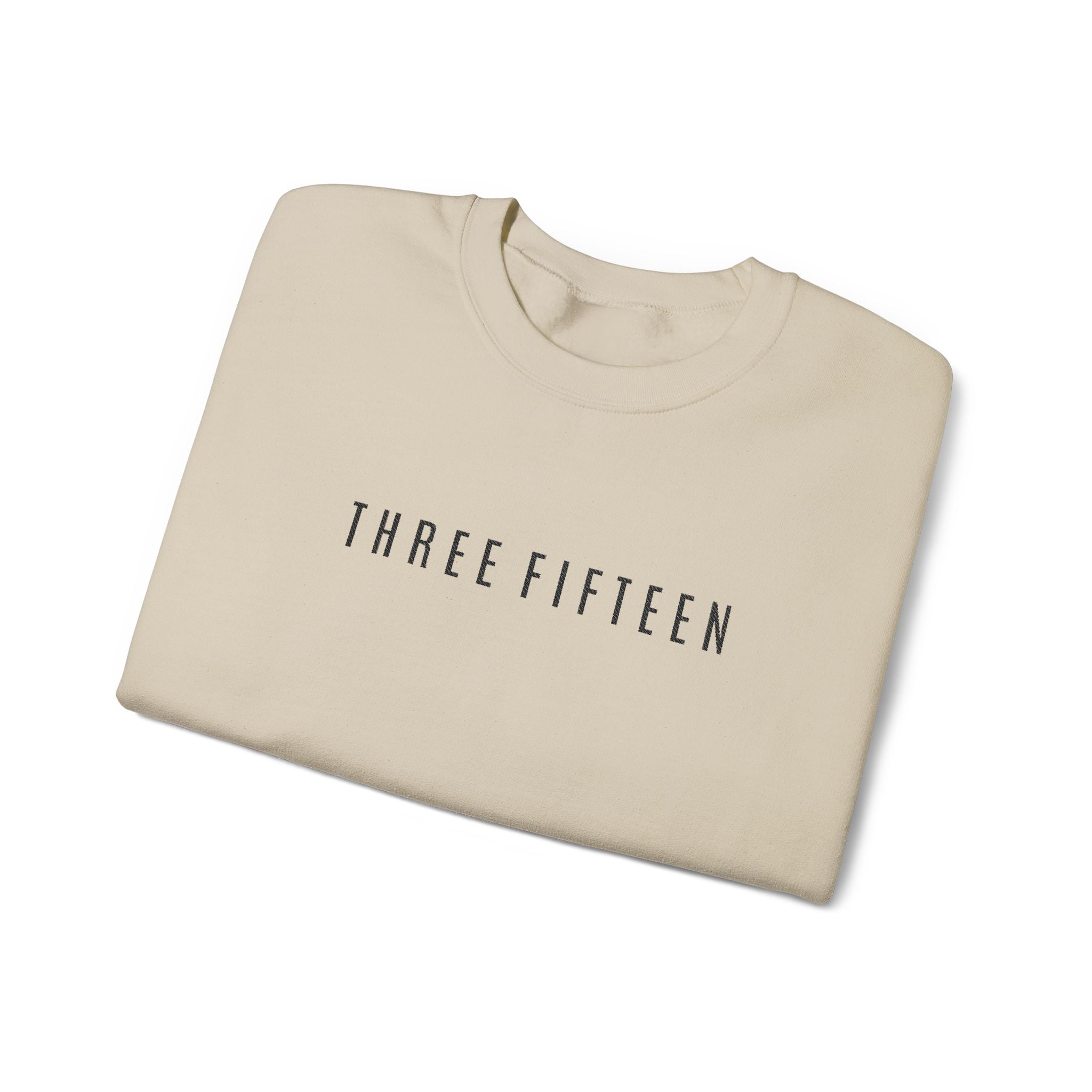 15 - Three Fifteen Embroidered Crewneck Sweatshirt — Minimal Graphic Pullover