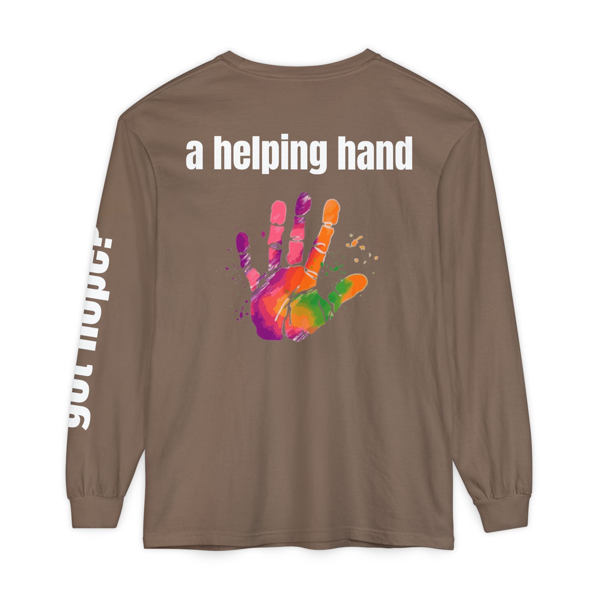 315 A Helping Hand Unisex Long Sleeve T-Shirt - Inspirational Casual Wear