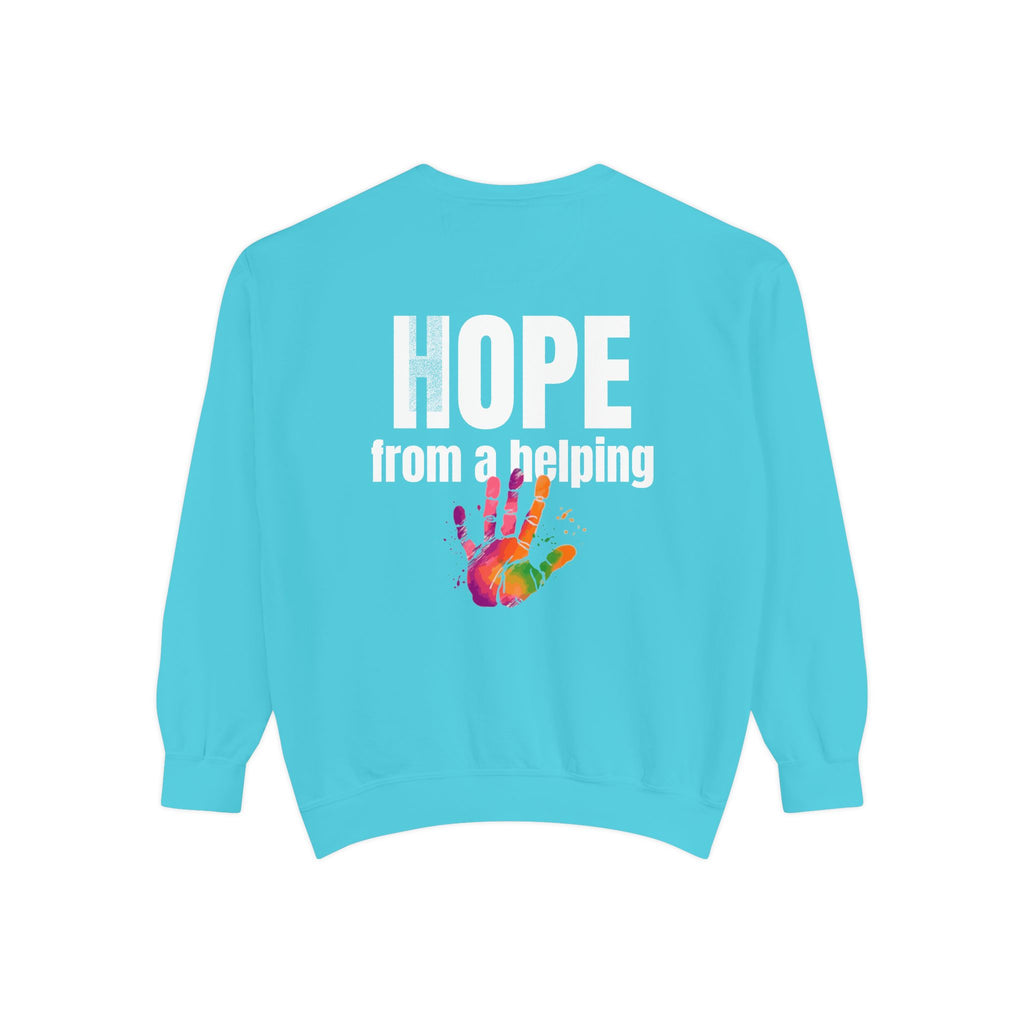 15 - Got Hope - Multi Color Cozy “A Helping Hand” Unisex Garment-Dyed Sweatshirt for Everyday Comfort