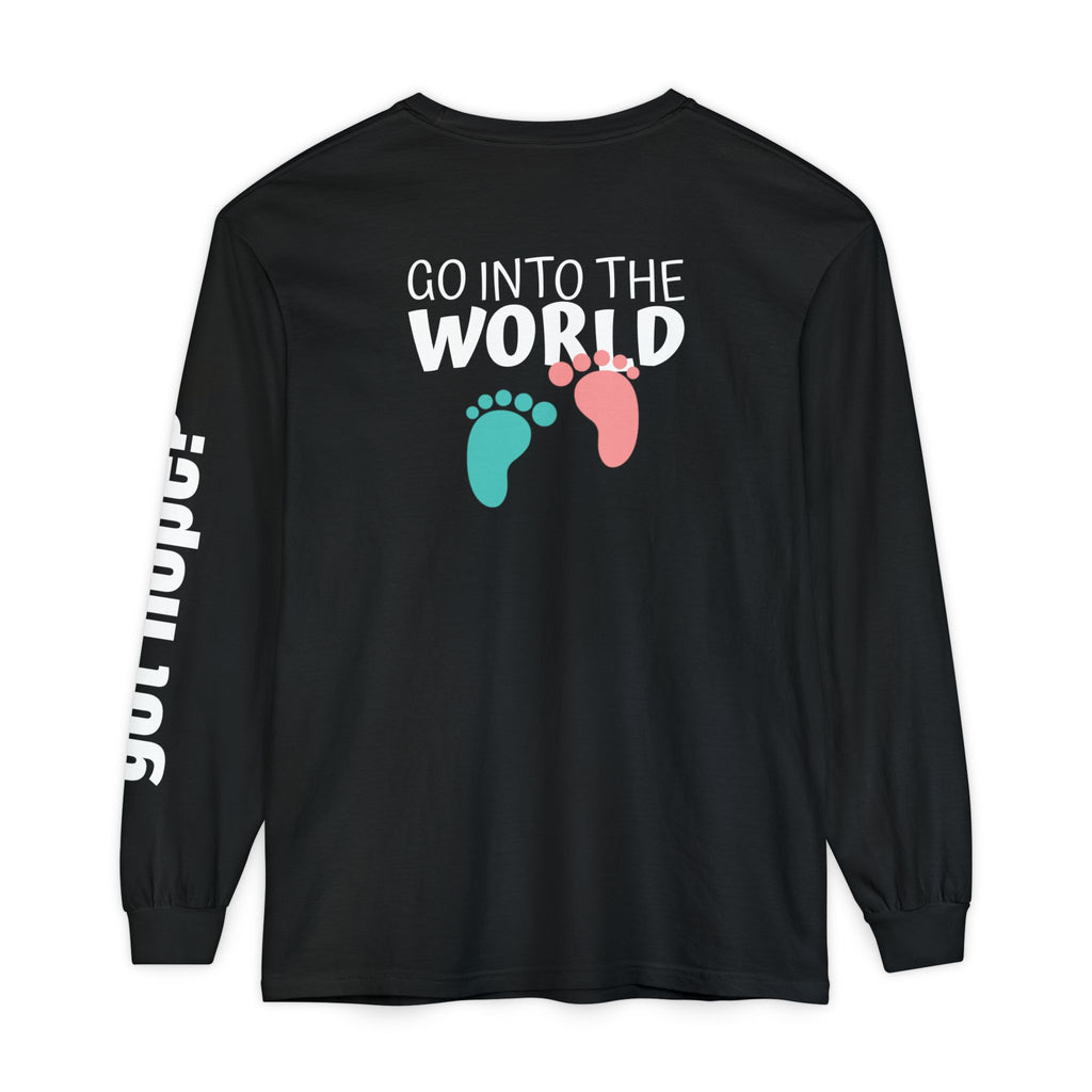 12 - Long sleeve tee 315 Go Into the WorldUnisex Long Sleeve T-Shirt - Inspirational Casual Wear