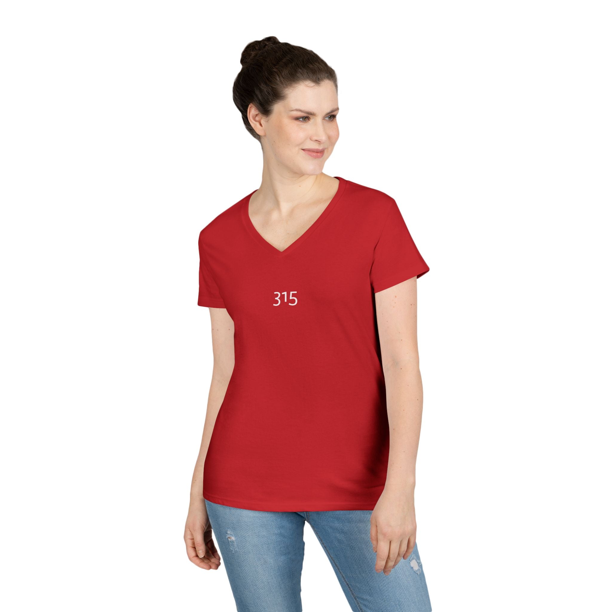 Multi Color Casual V-Neck T-Shirt with Minimalist Design 315