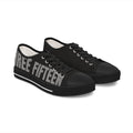 31 - Women’s Low Top Sneakers — Full Black 'Three Fifteen' Graphic Casual Canvas Shoes