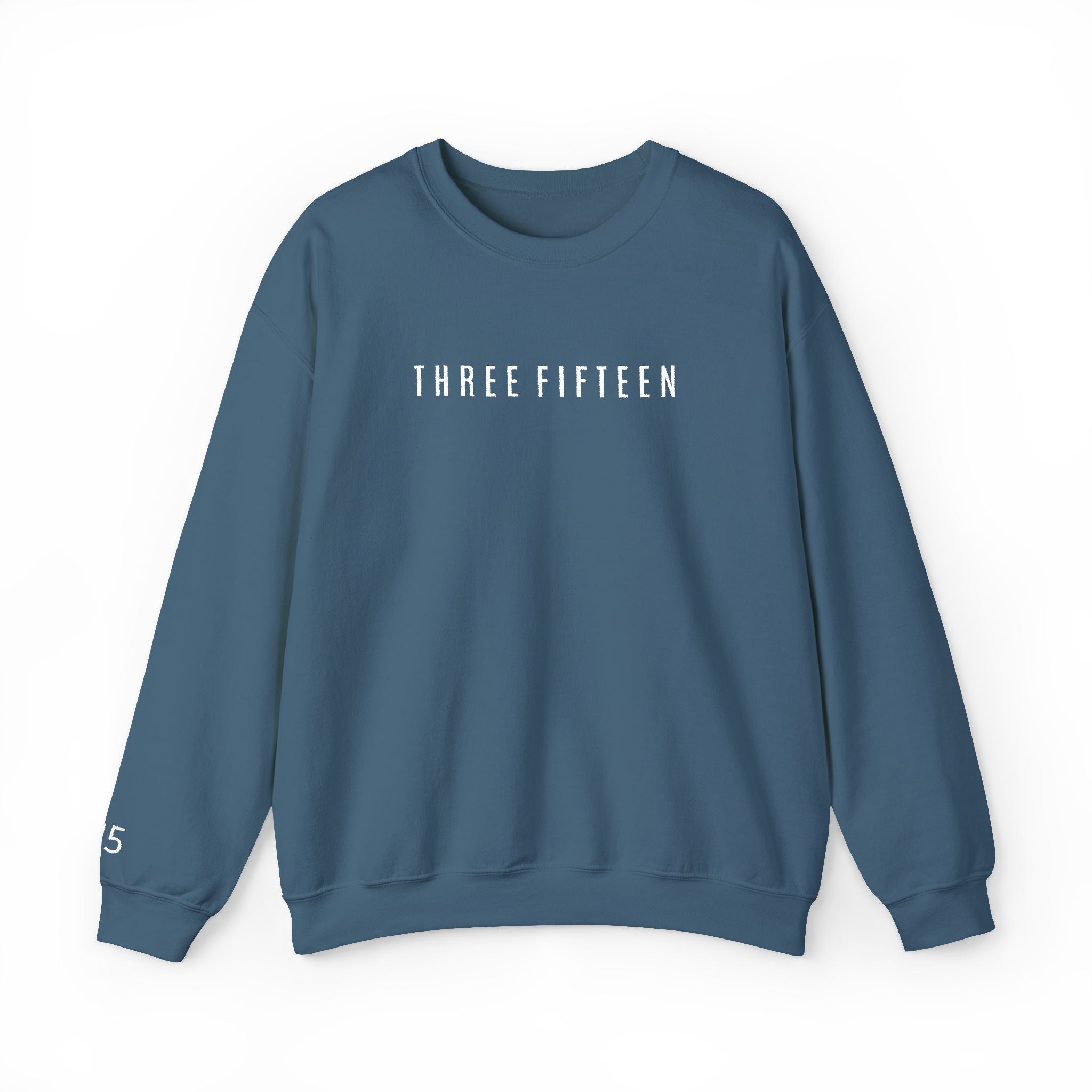 15 - Three Fifteen Embroidered Crewneck Sweatshirt — Minimal Graphic Pullover