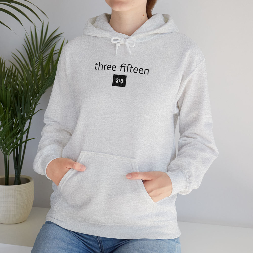 16 - 315 Square Embroidered Hoodie — Minimalist Distressed Graphic Sweatshirt