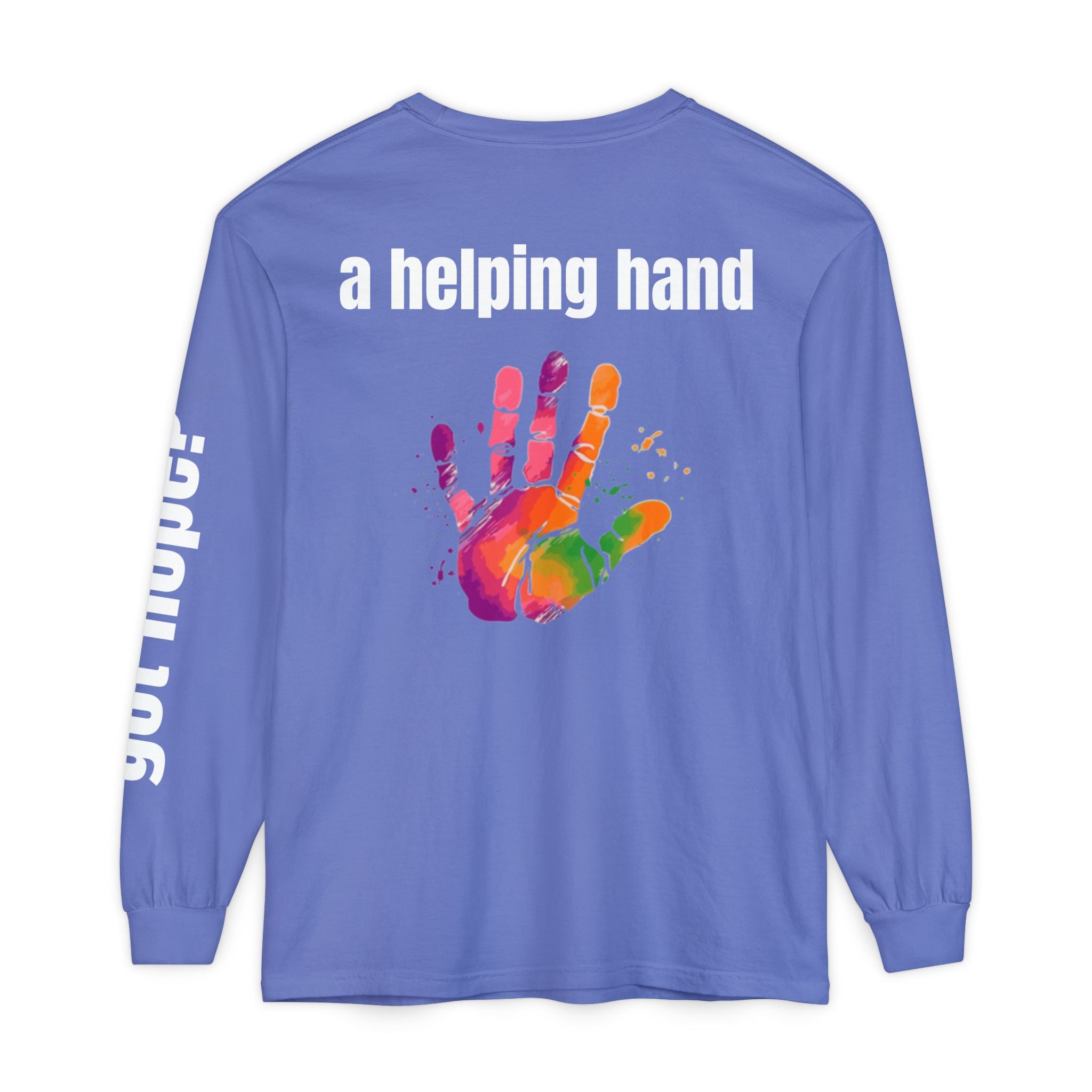 315 A Helping Hand Unisex Long Sleeve T-Shirt - Inspirational Casual Wear