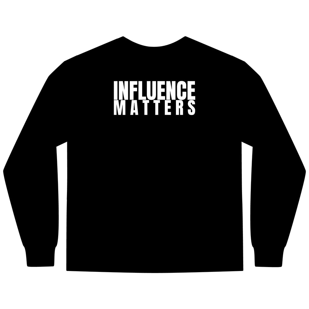Influence Matters Multi Colors Hanes Garment-Dyed Long Sleeve T-Shirt with 315 Print