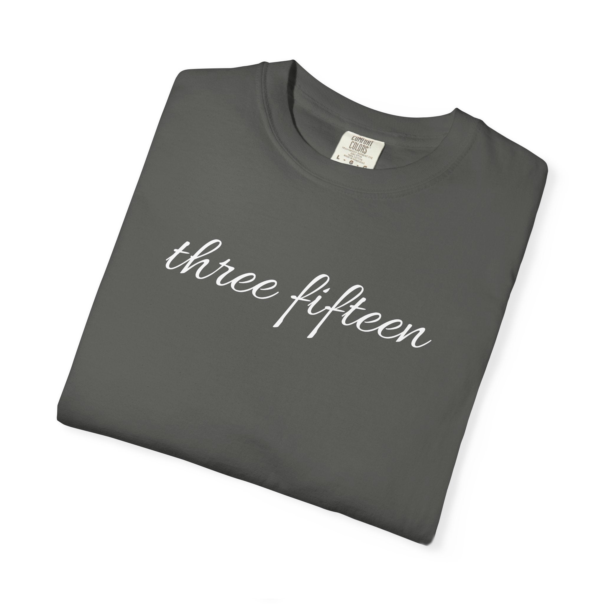 1 - Multi Colors Three Fifteen Cursive Graphic T-Shirt