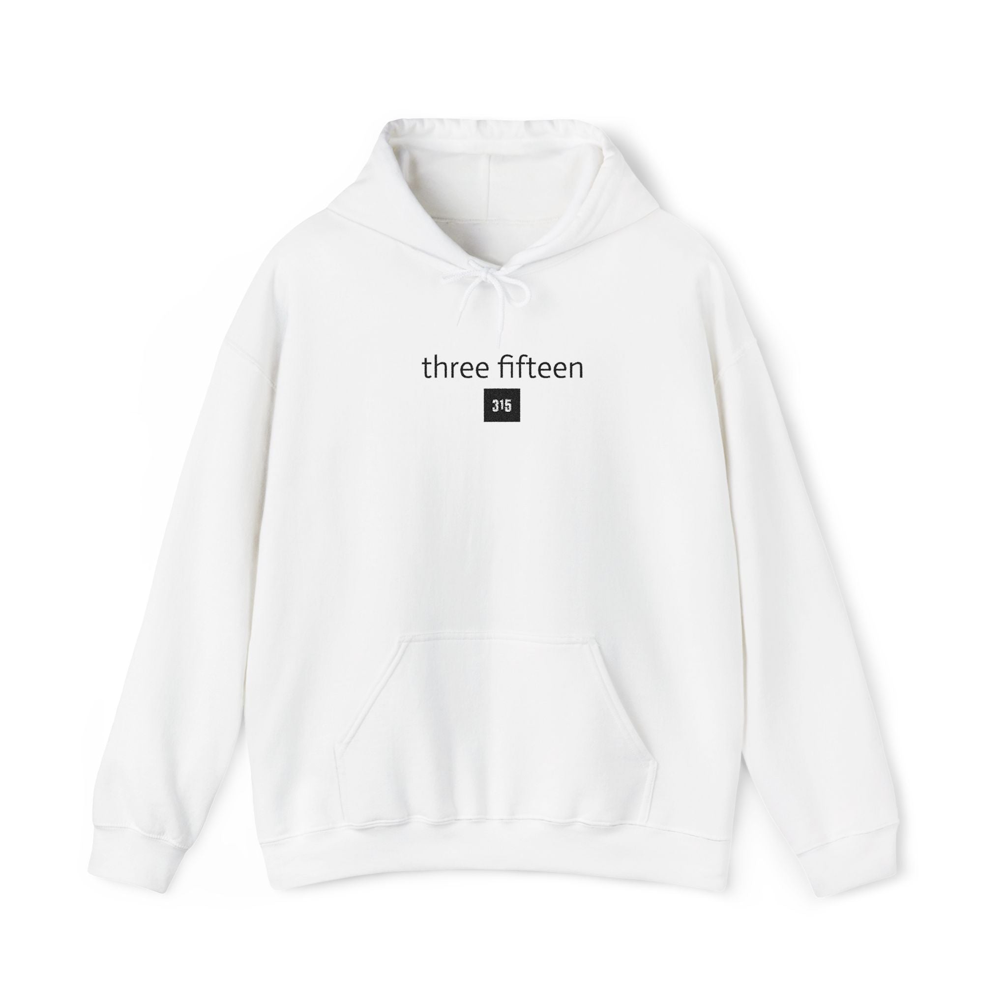 16 - 315 Square Embroidered Hoodie — Minimalist Distressed Graphic Sweatshirt