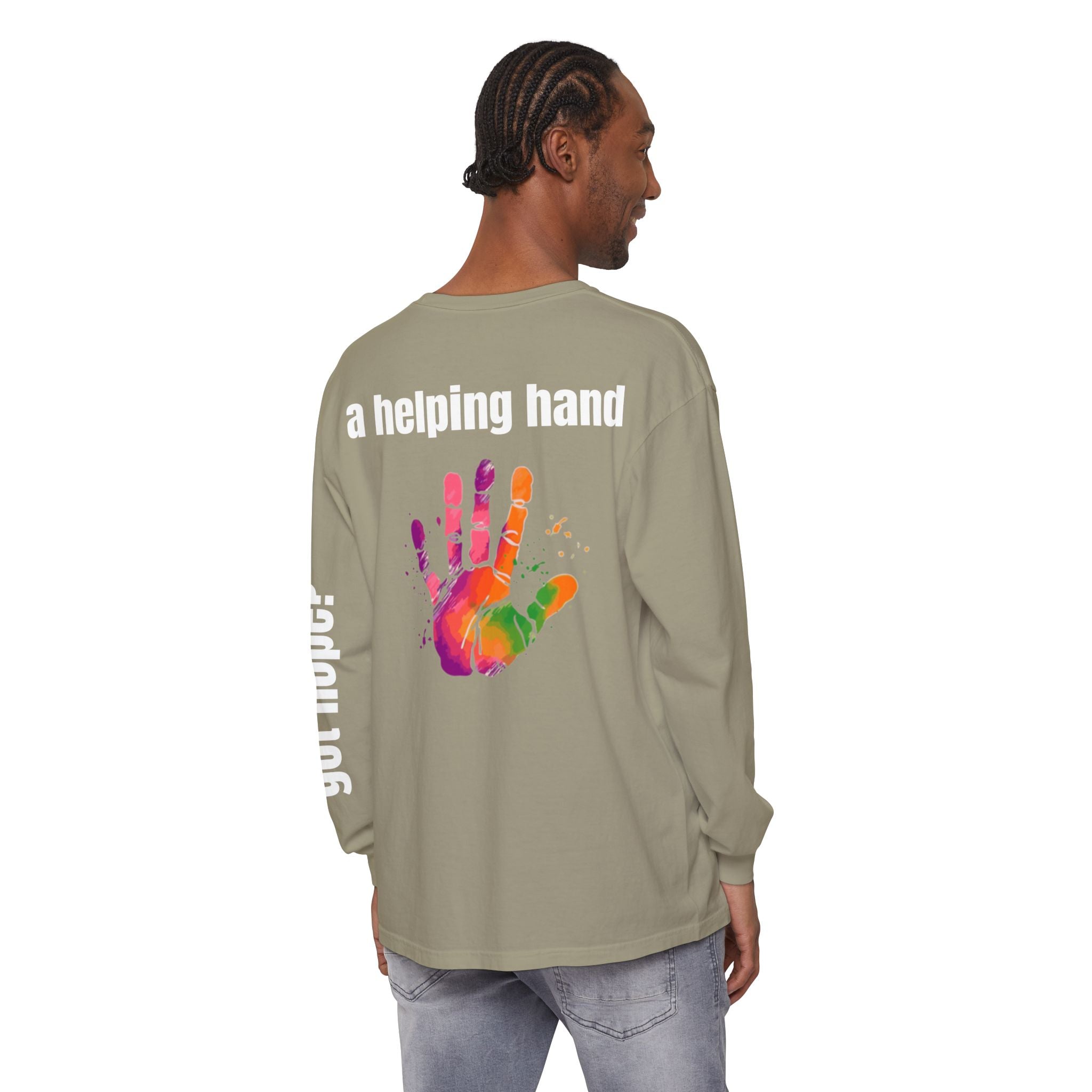 315 A Helping Hand Unisex Long Sleeve T-Shirt - Inspirational Casual Wear