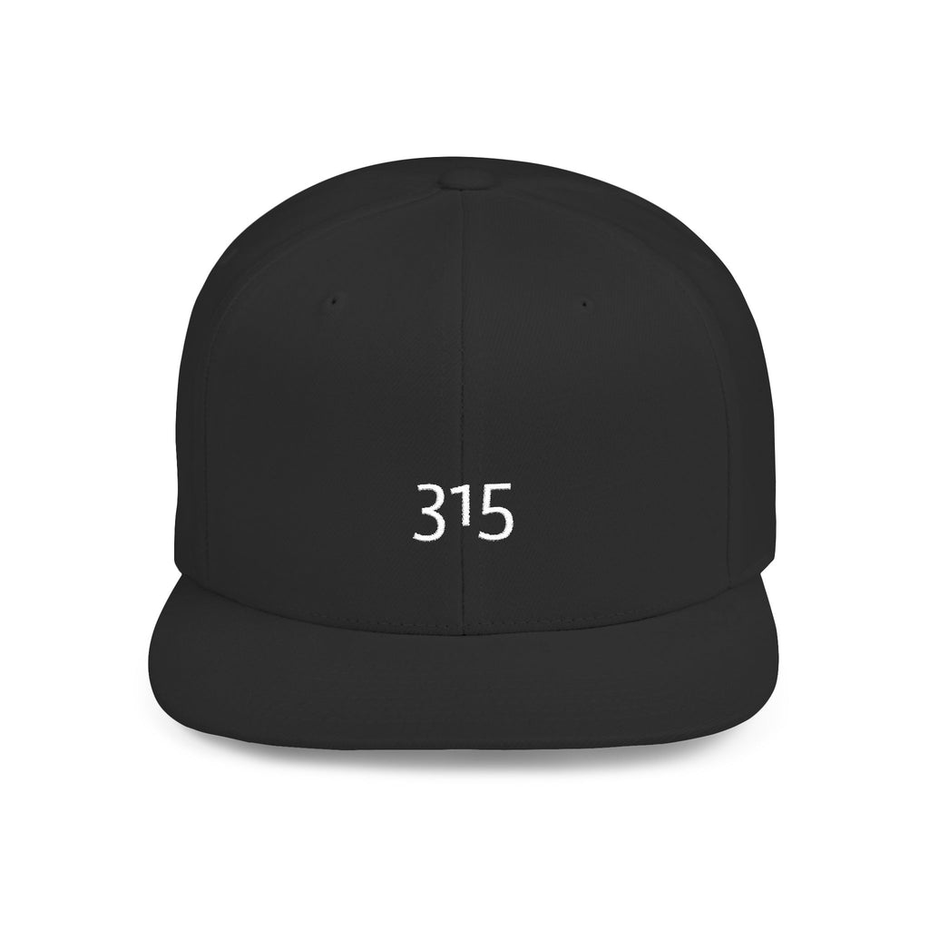 Custom White Flat Bill Snapback Hat with 315 Design