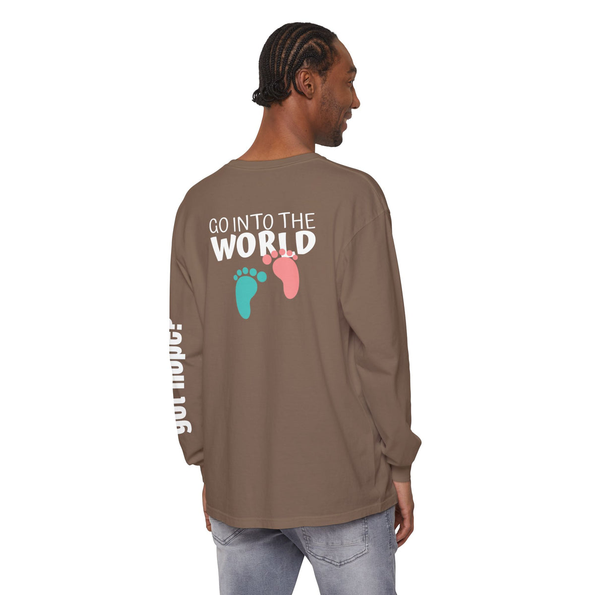 12 - Long sleeve tee 315 Go Into the WorldUnisex Long Sleeve T-Shirt - Inspirational Casual Wear