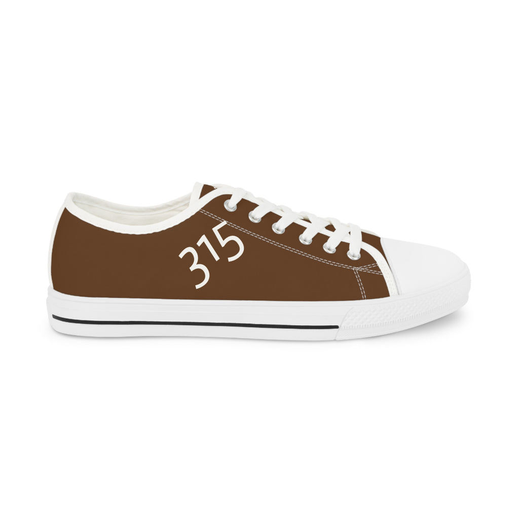 31 - Men's Low Top Sneakers — Minimal Grey Canvas Shoes with '315' Side Graphic