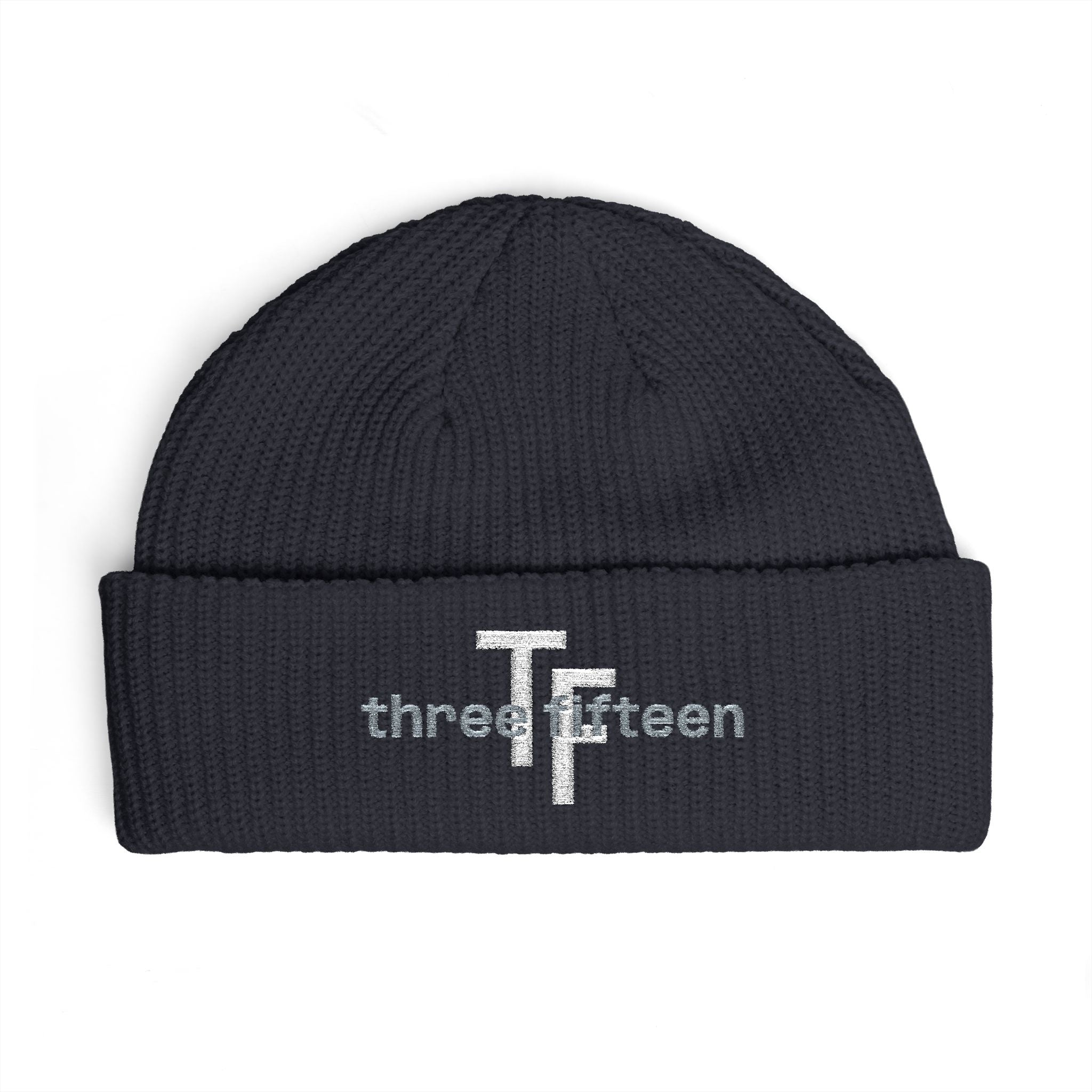 3 - Cuff Beanie — Embroidered "threefifteen" Logo Knit Hat