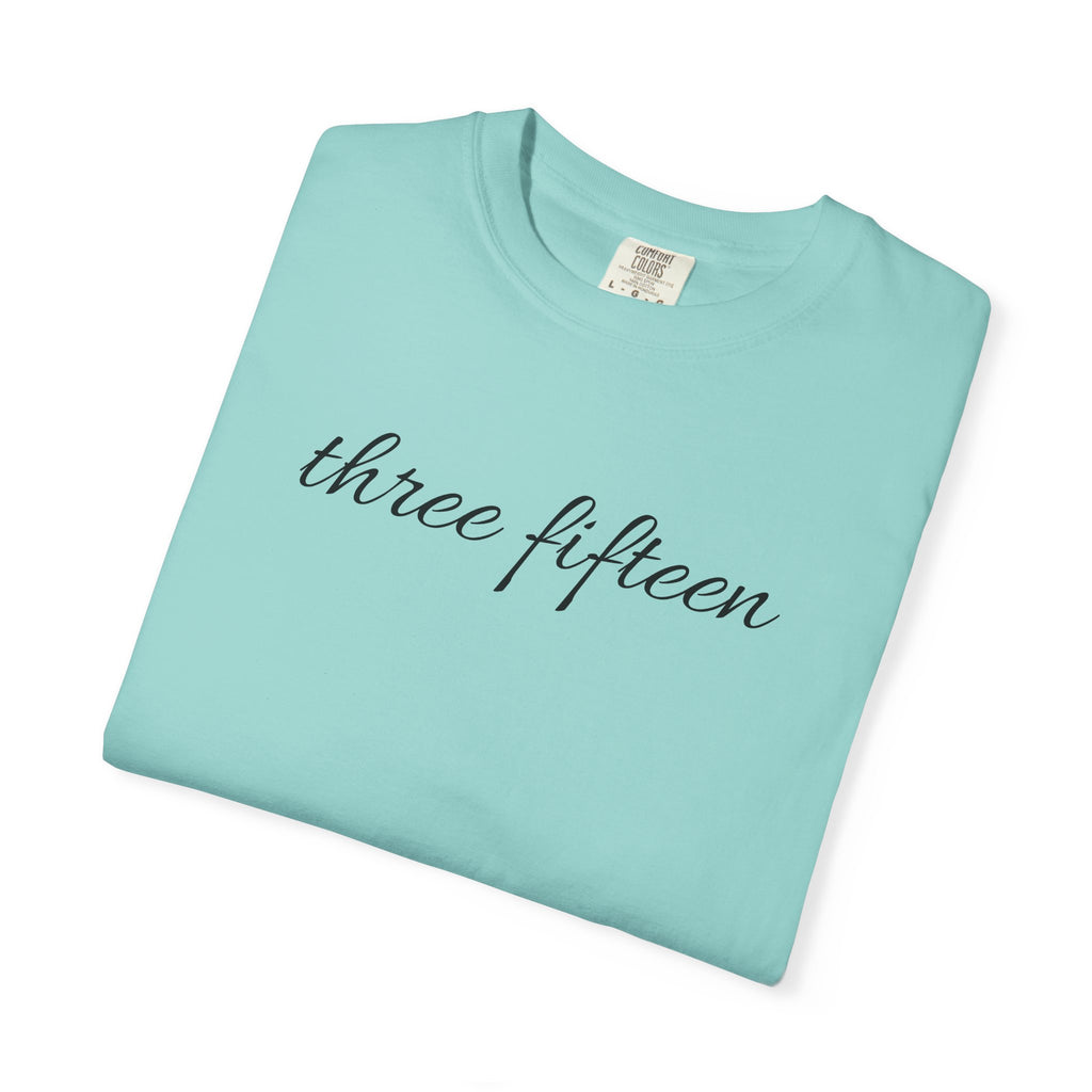 1 - Multi Colors Three Fifteen Cursive Graphic T-Shirt
