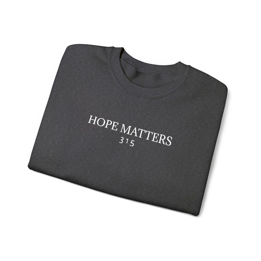 15 - Hope Matters 315 Multi Colors Embroidered - Unisex Heavy Blend™ Crewneck Sweatshirt