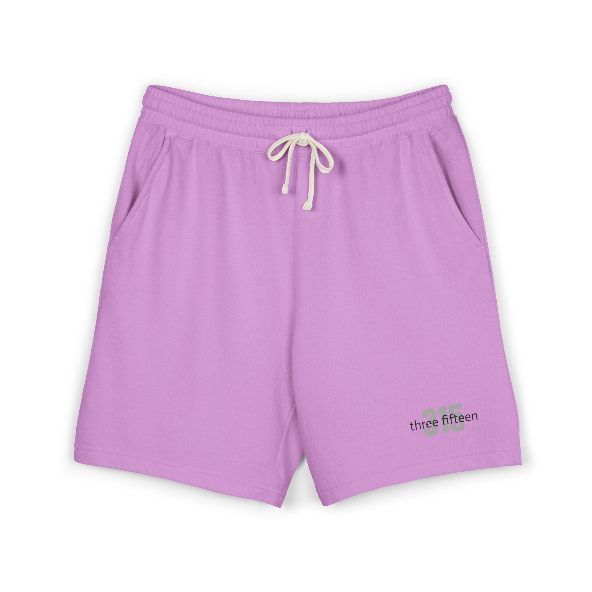 22 - Lightweight Fleece Sweat Shorts — Minimal "three fifteen" Embroidered Lounge Shorts