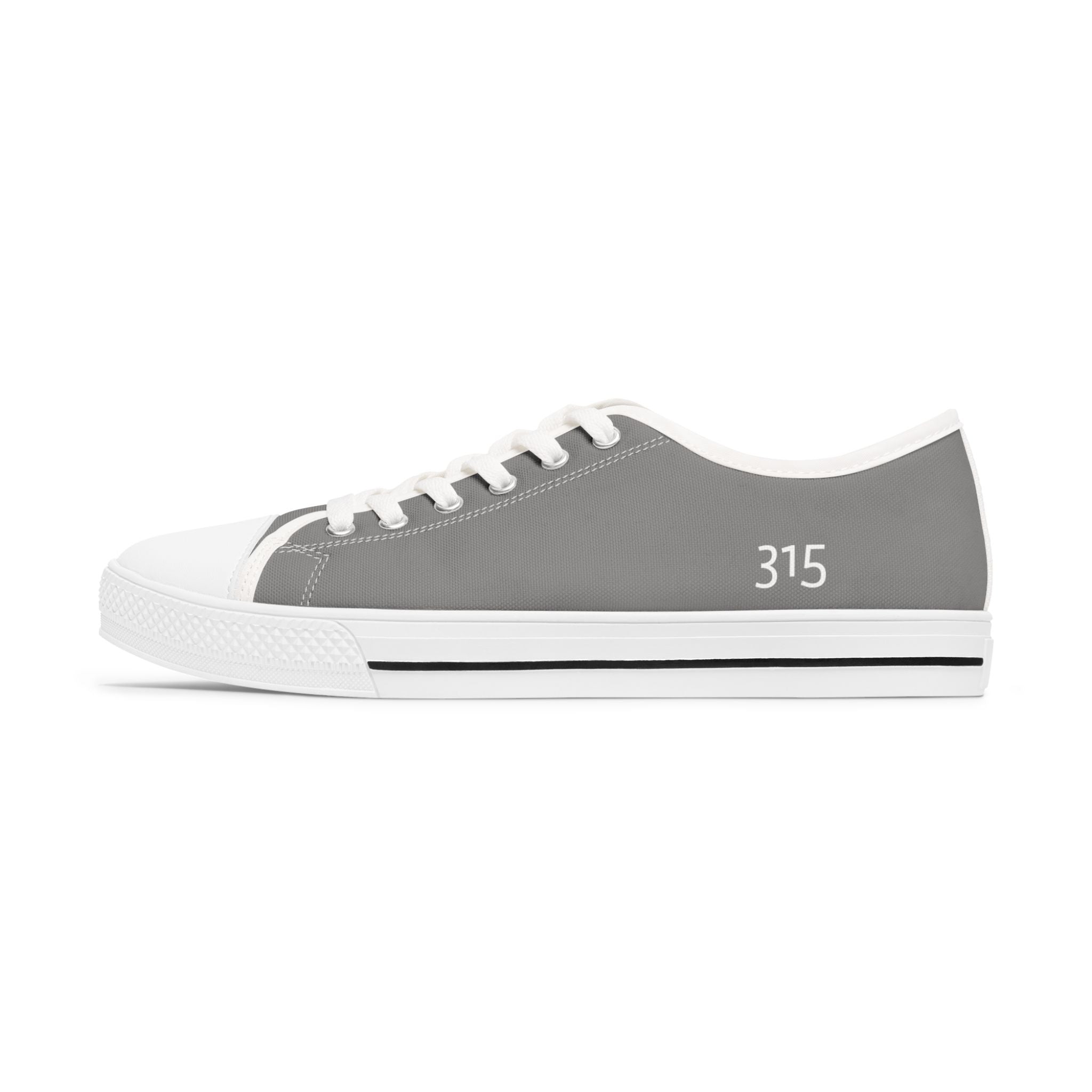 31 - Women's Low Top Sneakers TF — Minimal Grey Canvas Shoes with '315' Side Print