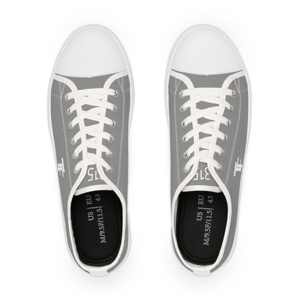 31 - Men's Low Top Sneakers TF — Minimal Grey Canvas Shoes with '315' Side Graphic
