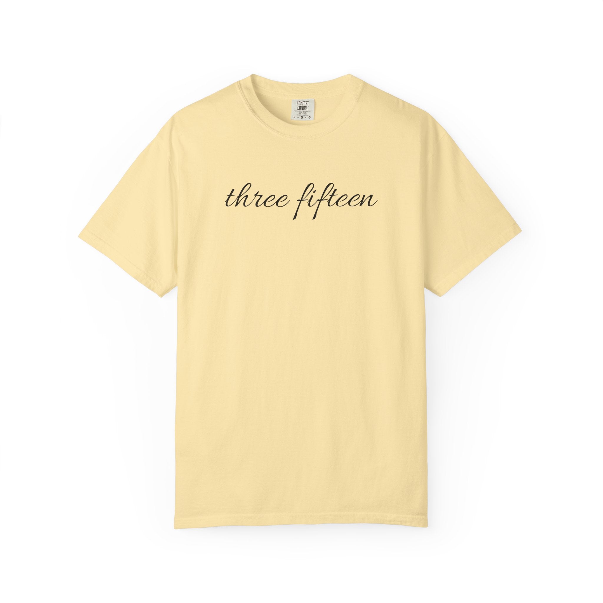1 - Multi Colors Three Fifteen Cursive Graphic T-Shirt