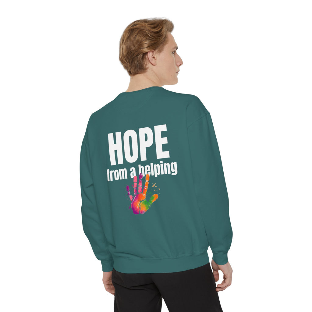 15 - Got Hope - Multi Color Cozy “A Helping Hand” Unisex Garment-Dyed Sweatshirt for Everyday Comfort