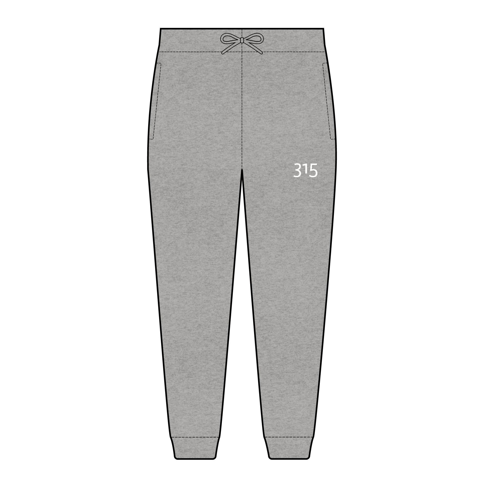 Multi Color Embroidered Fleece Joggers with 315 Design