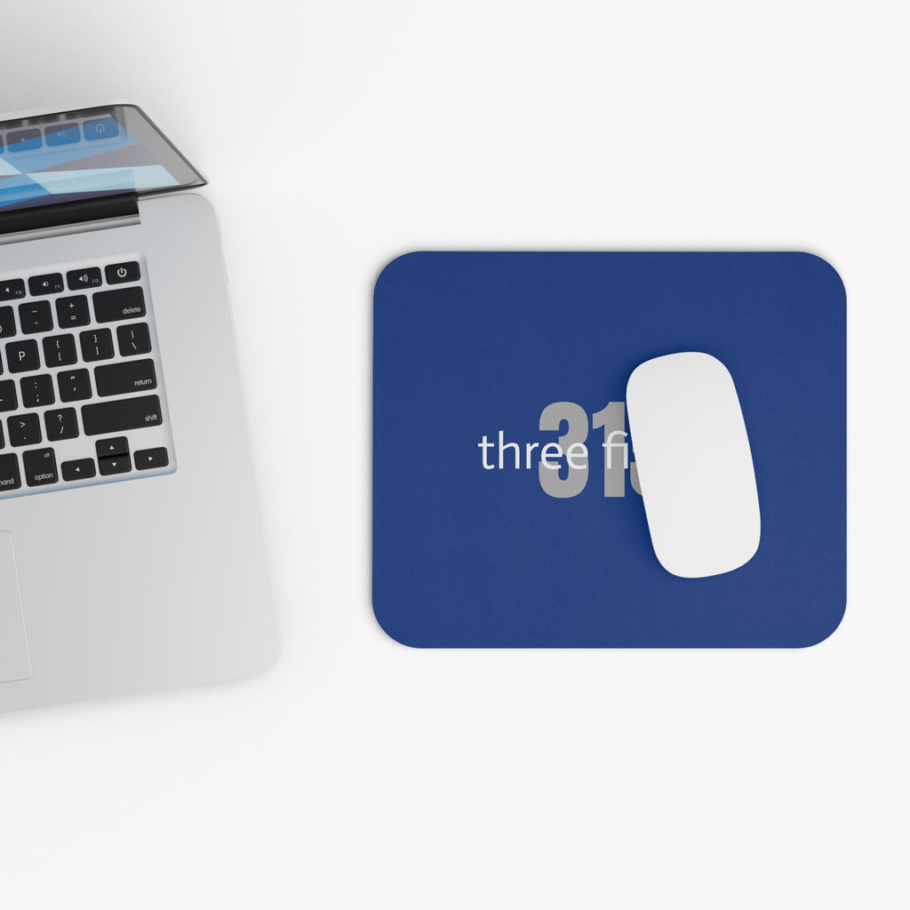 37 - Mouse Pad - 315 - Gray Minimalist Mouse Pad with '315' Accent — Slim Rectangle Desk Mat