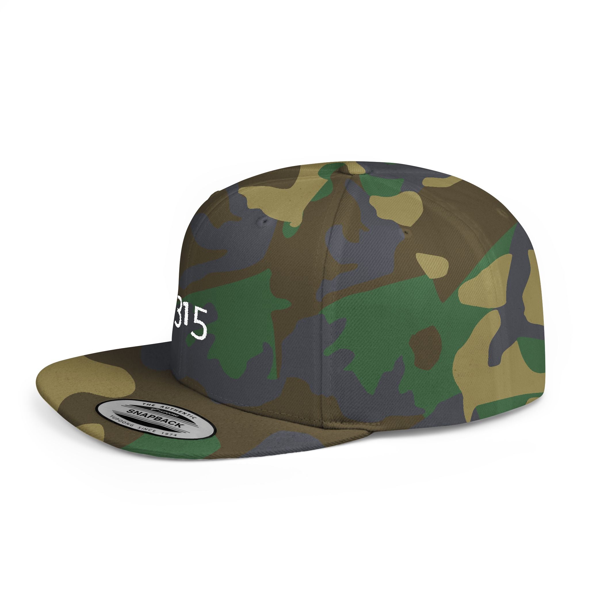 3 - Hat Custom Flat Bill Snapback Hat with 315 Design