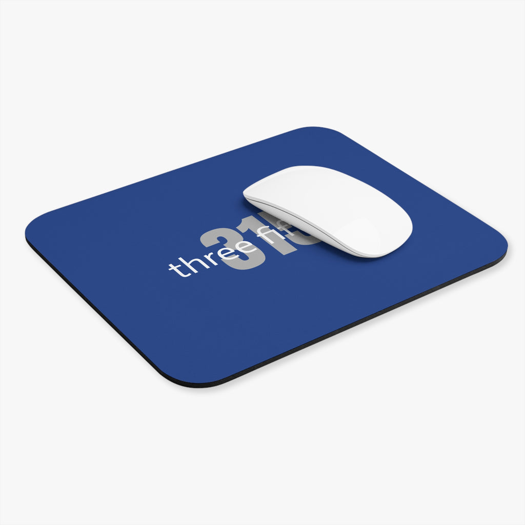 37 - Mouse Pad - 315 - Gray Minimalist Mouse Pad with '315' Accent — Slim Rectangle Desk Mat