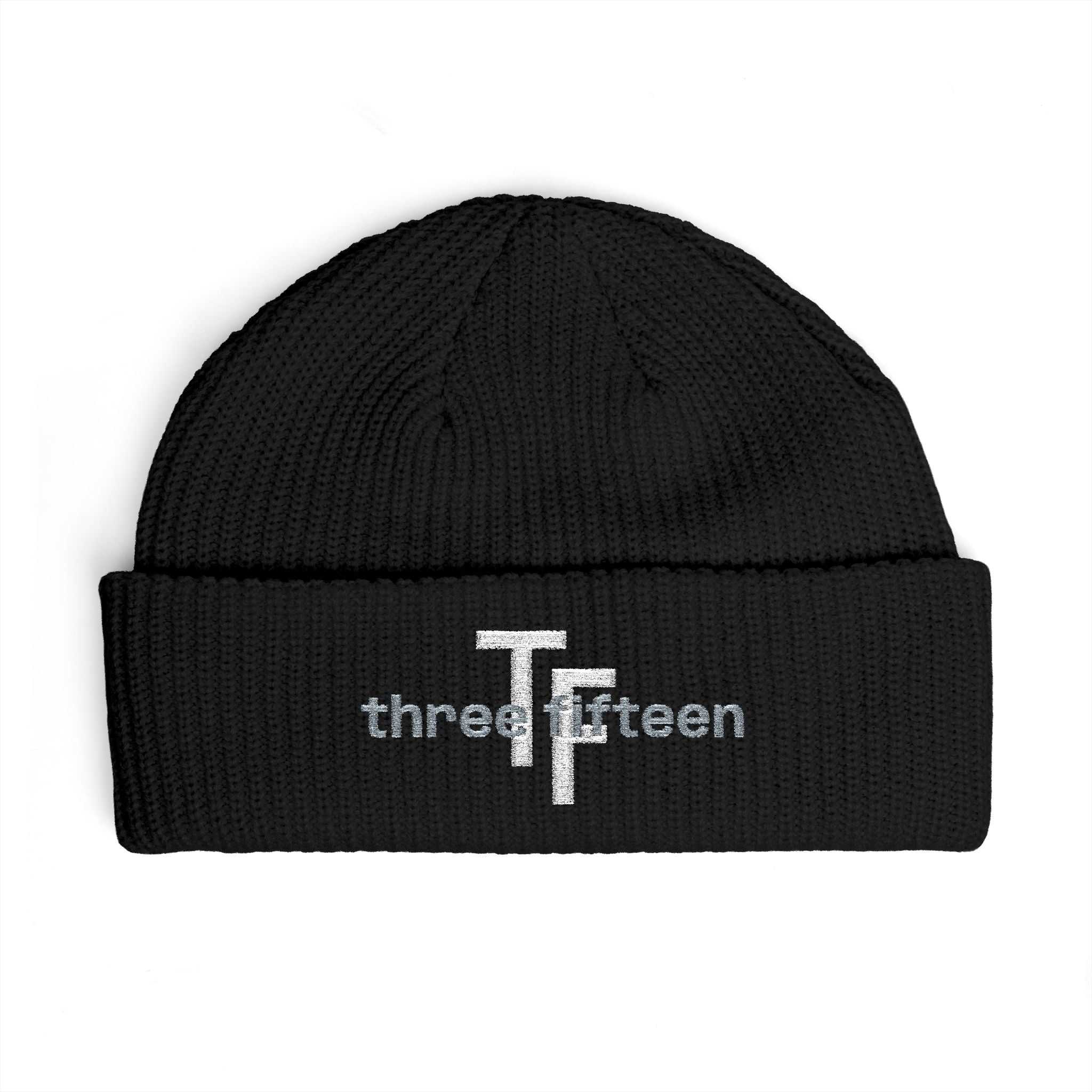 3 - Cuff Beanie — Embroidered "threefifteen" Logo Knit Hat