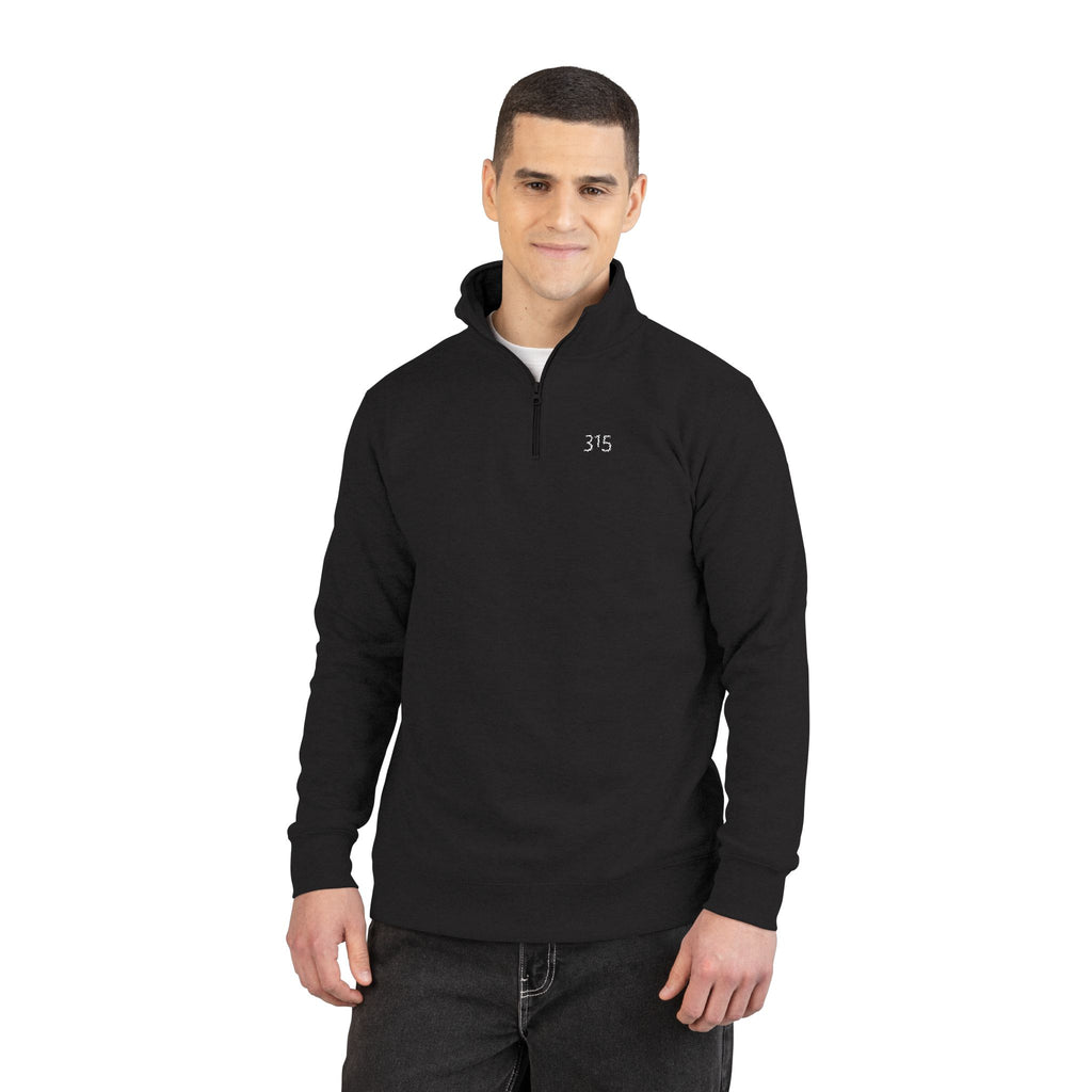 17 - TF Three Fifteen - Embroidered Hope 35 Fleece Pullover — Lightweight Quarter‑Zip Sweatshirt