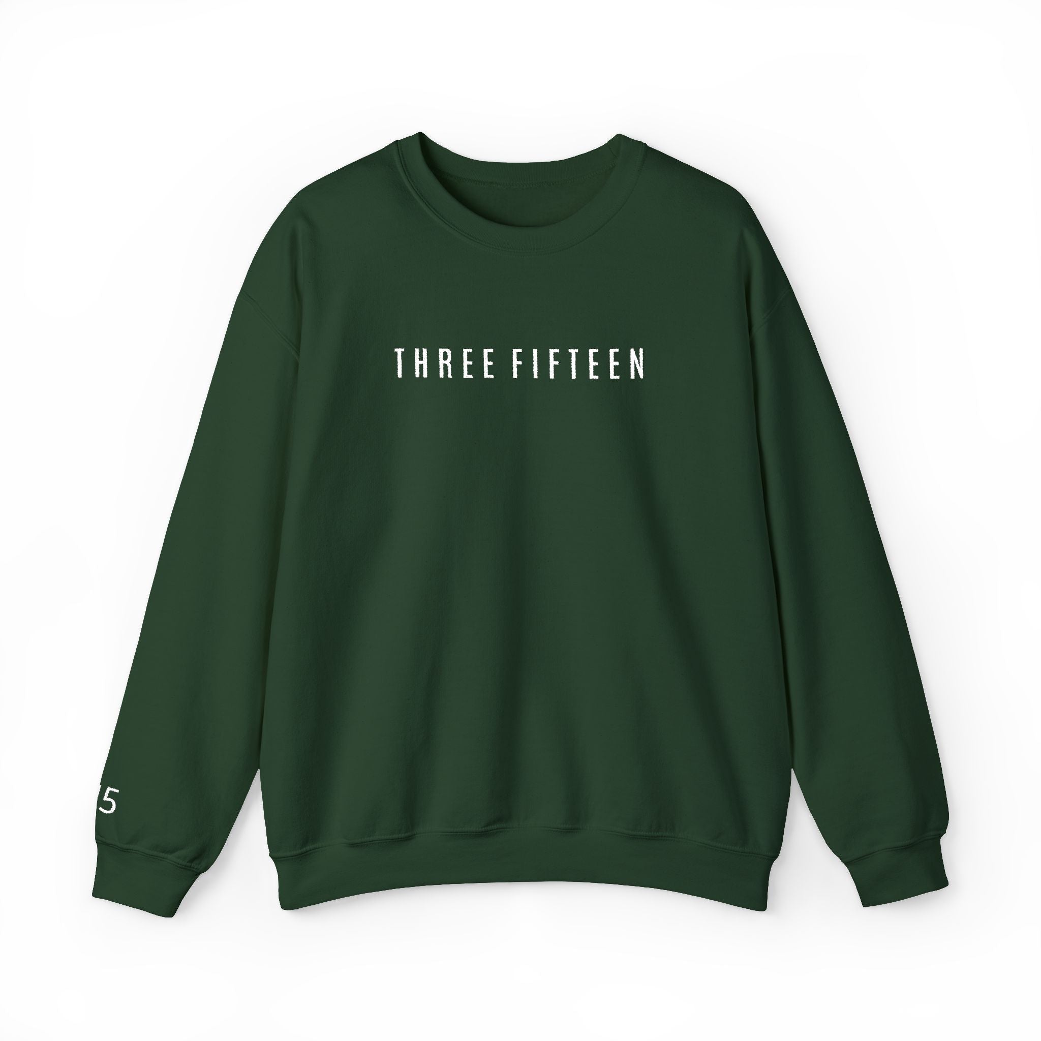 15 - Three Fifteen Embroidered Crewneck Sweatshirt — Minimal Graphic Pullover