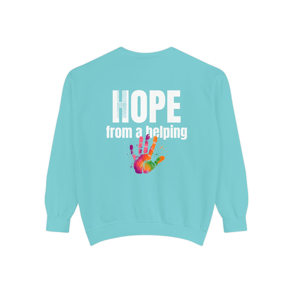 15 - Got Hope - Multi Color Cozy “A Helping Hand” Unisex Garment-Dyed Sweatshirt for Everyday Comfort