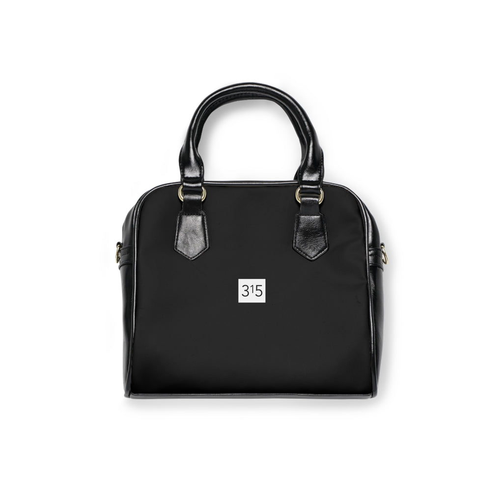 Classic White Shoulder Handbag with Minimal '315' Square Logo — Chic Everyday Tote
