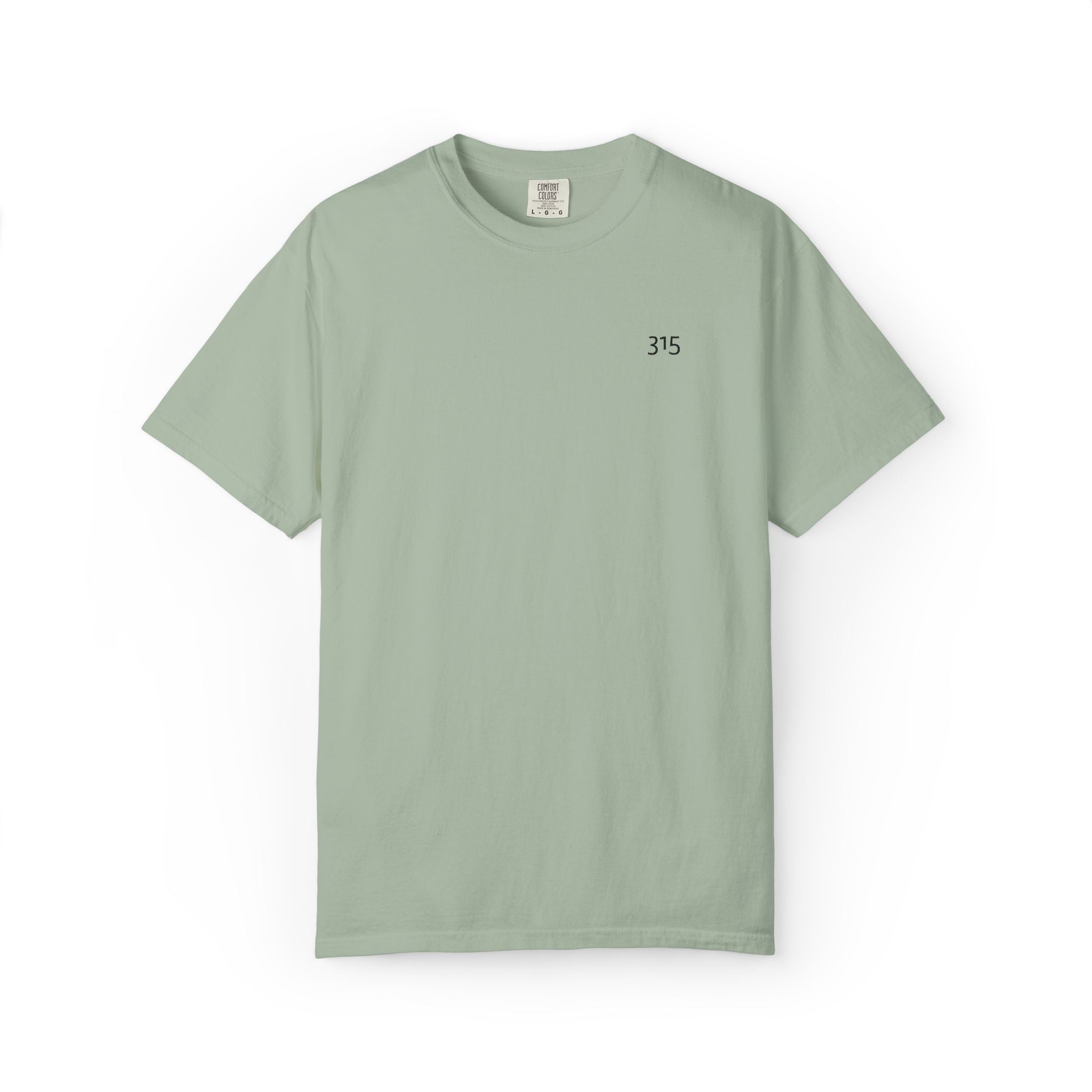 11 - Embroidered 315 Multi Color Black Lettering Minimalist '75' Chest Logo T-Shirt – Garment-Dyed White Casual Tee