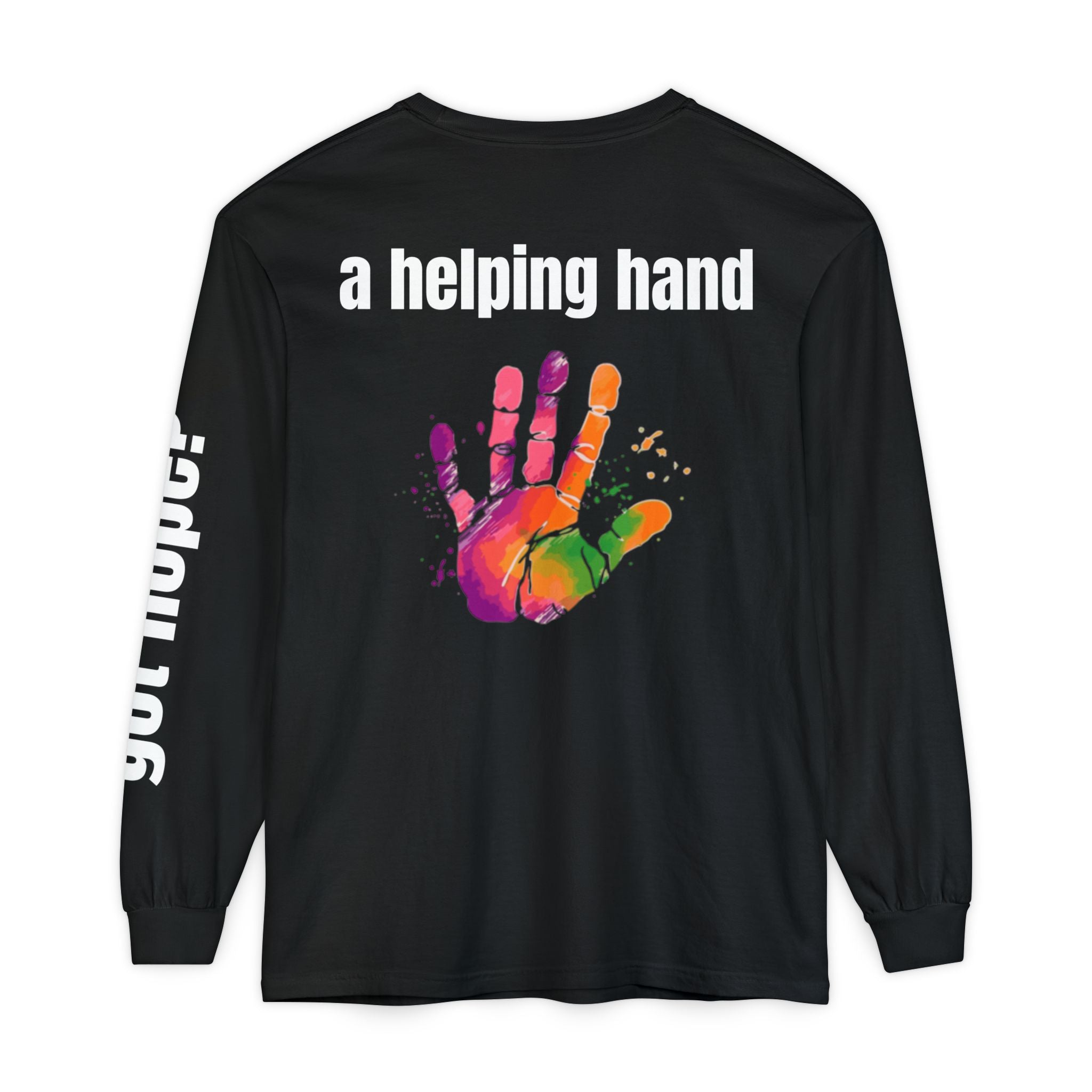 315 A Helping Hand Unisex Long Sleeve T-Shirt - Inspirational Casual Wear