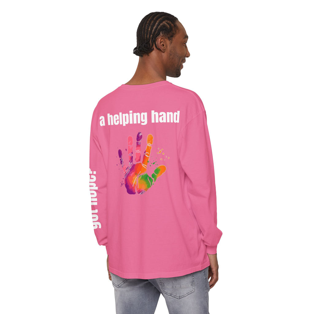 315 A Helping Hand Unisex Long Sleeve T-Shirt - Inspirational Casual Wear