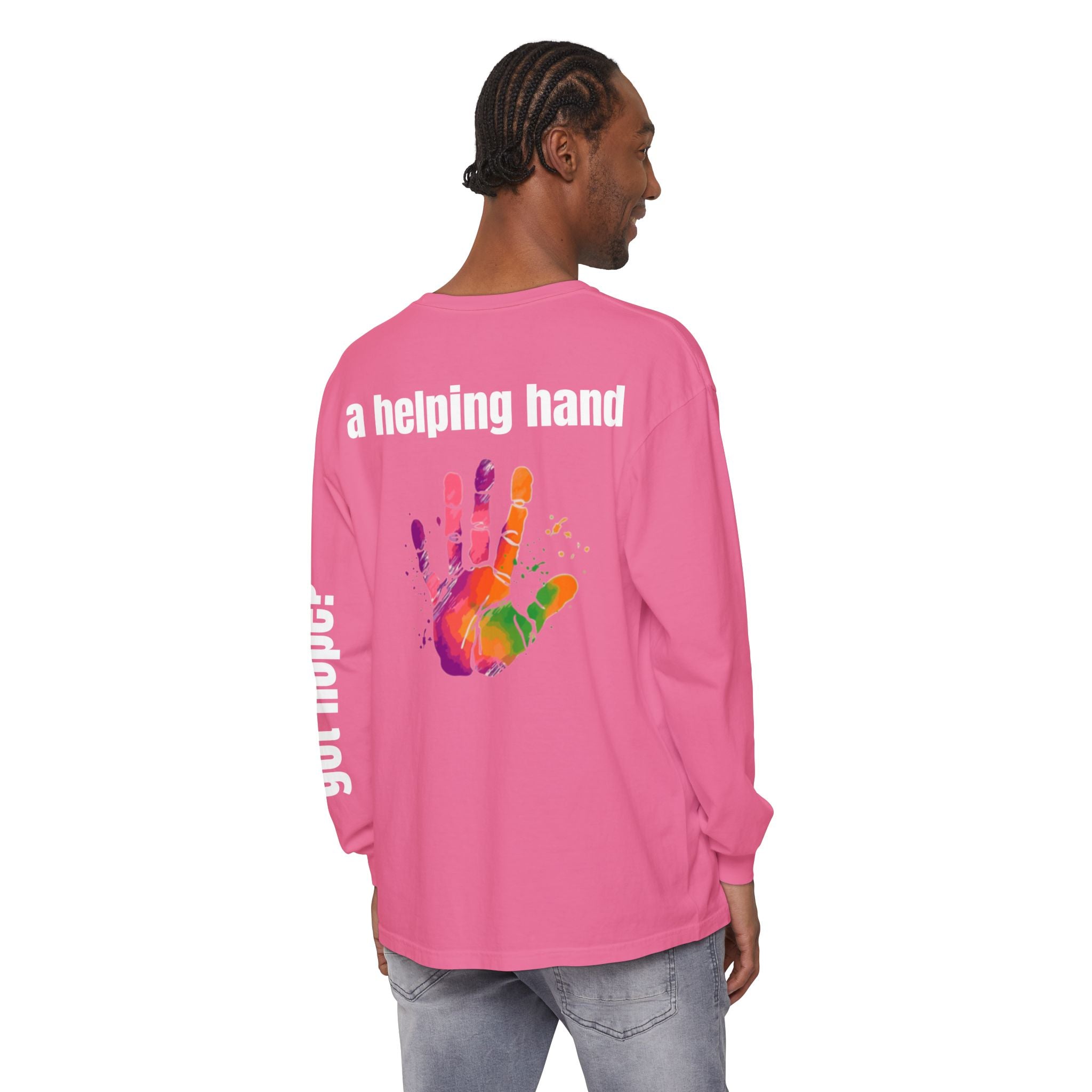 315 A Helping Hand Unisex Long Sleeve T-Shirt - Inspirational Casual Wear