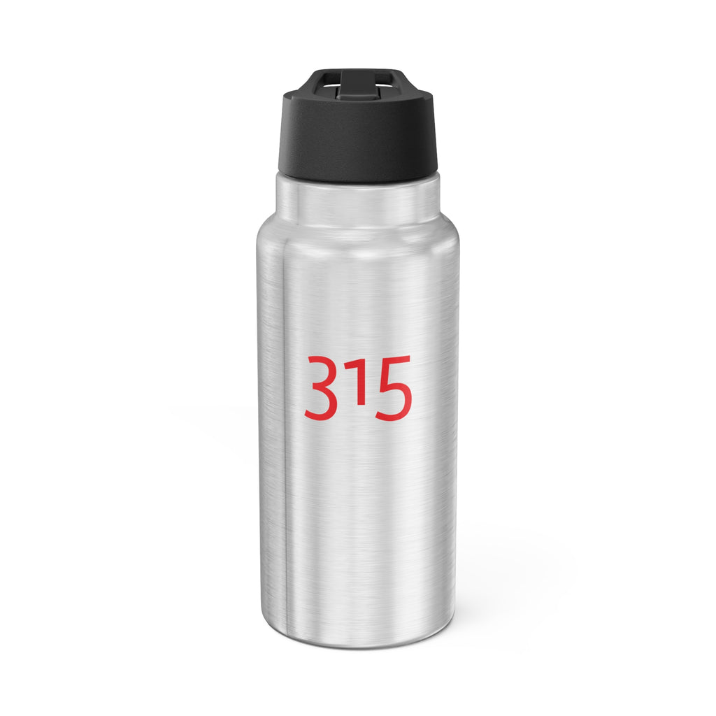 32oz Stainless Water Tumbler — Red “315” Minimalist Sports Bottle