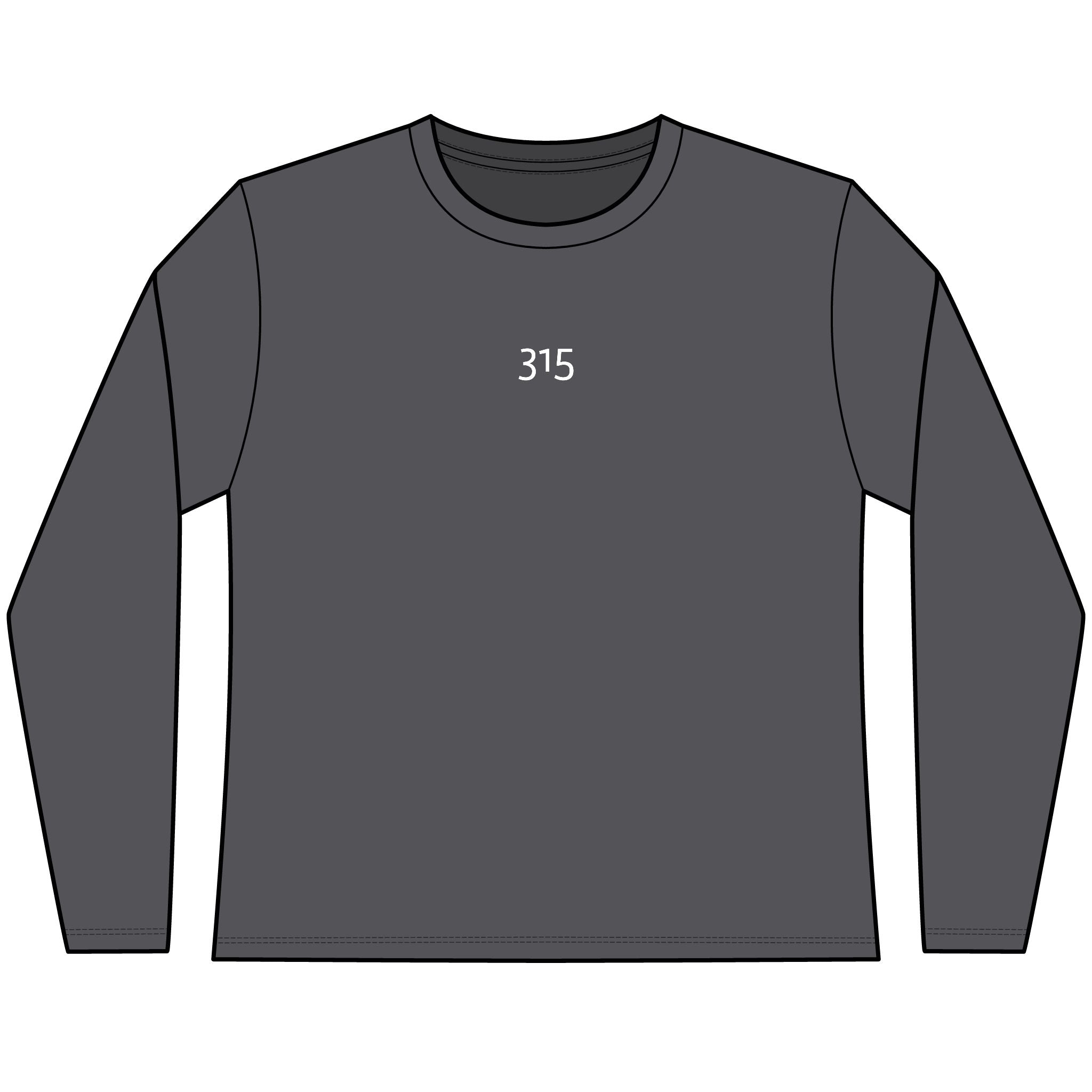 Multi Color Women’s Cozy Long Sleeve Tee with Number 315 for Casual Days