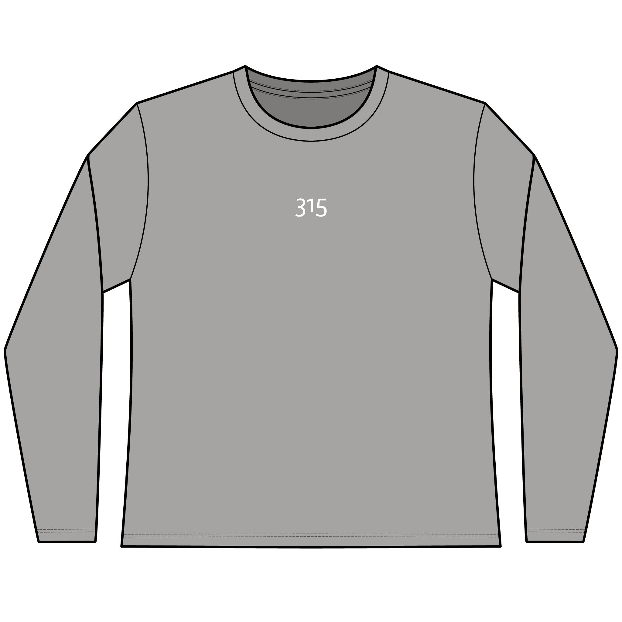 Multi Color Women’s Cozy Long Sleeve Tee with Number 315 for Casual Days