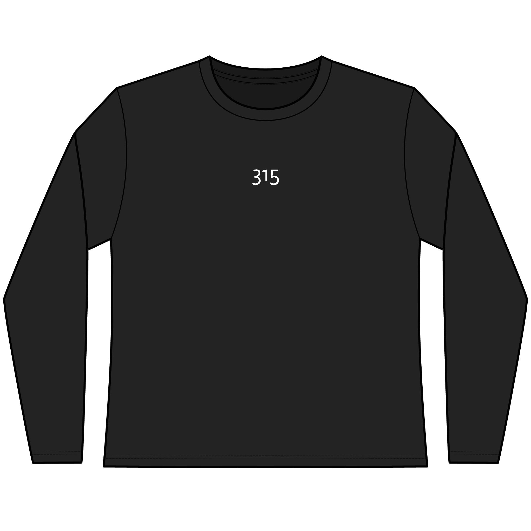 Multi Color Women’s Cozy Long Sleeve Tee with Number 315 for Casual Days