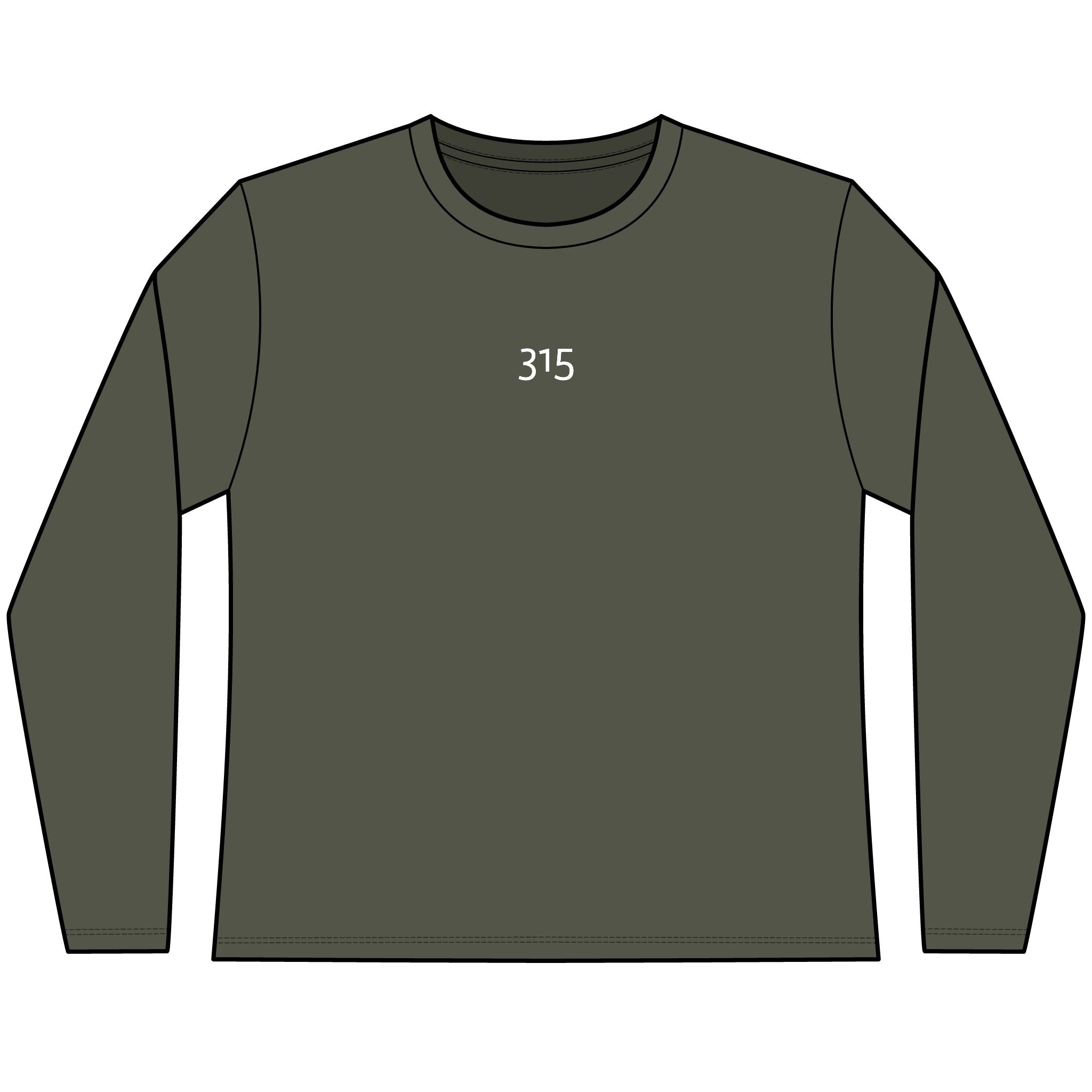 Multi Color Women’s Cozy Long Sleeve Tee with Number 315 for Casual Days