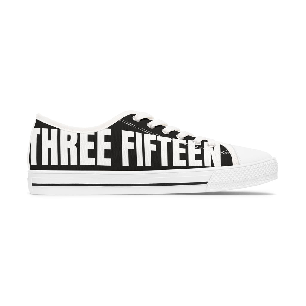 31 - Women’s Low Top Sneakers — Black 'Three Fifteen' Graphic Casual Canvas Shoes